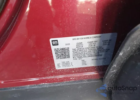 2024 Chevrolet Trailblazer Awd Rs z USA, uszkodzony, nr VIN KL79MUSL2RB086856